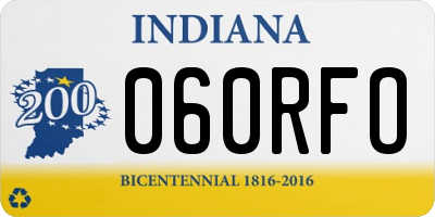 IN license plate 060RFO