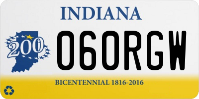 IN license plate 060RGW
