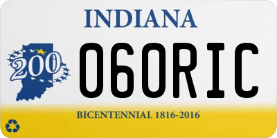 IN license plate 060RIC