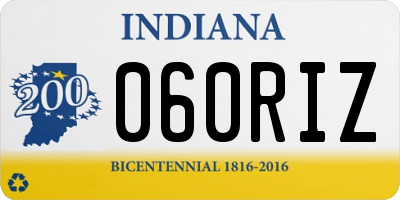 IN license plate 060RIZ