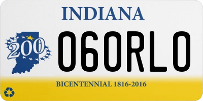 IN license plate 060RLO