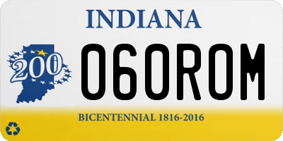 IN license plate 060ROM