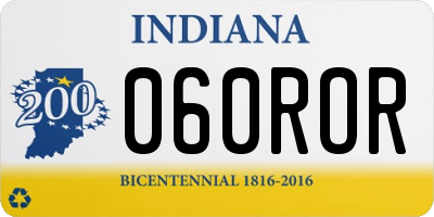 IN license plate 060ROR