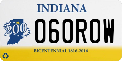 IN license plate 060ROW