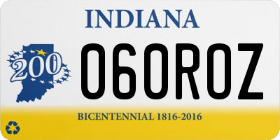 IN license plate 060ROZ