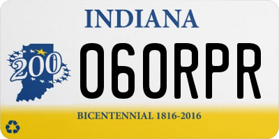 IN license plate 060RPR