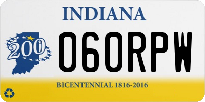 IN license plate 060RPW