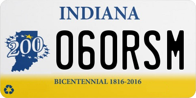 IN license plate 060RSM