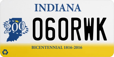 IN license plate 060RWK