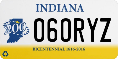 IN license plate 060RYZ