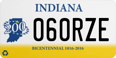 IN license plate 060RZE