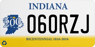 IN license plate 060RZJ