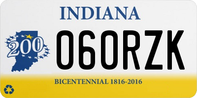 IN license plate 060RZK