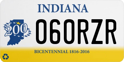 IN license plate 060RZR