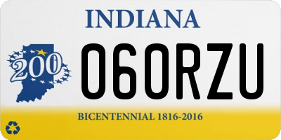 IN license plate 060RZU