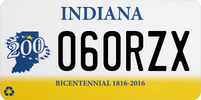 IN license plate 060RZX