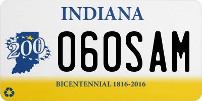 IN license plate 060SAM