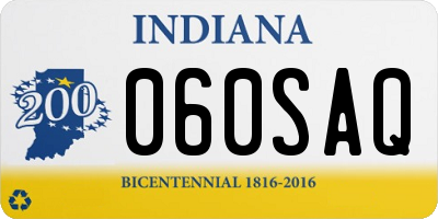 IN license plate 060SAQ