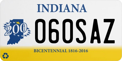 IN license plate 060SAZ