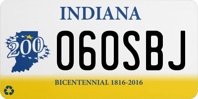 IN license plate 060SBJ