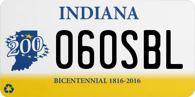 IN license plate 060SBL