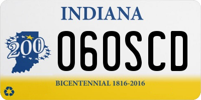 IN license plate 060SCD
