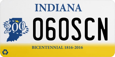 IN license plate 060SCN