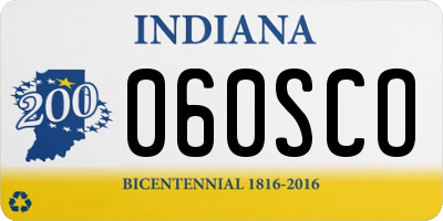IN license plate 060SCO