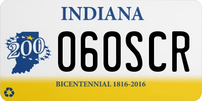 IN license plate 060SCR