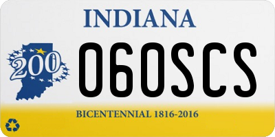 IN license plate 060SCS