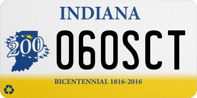IN license plate 060SCT
