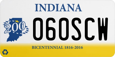 IN license plate 060SCW