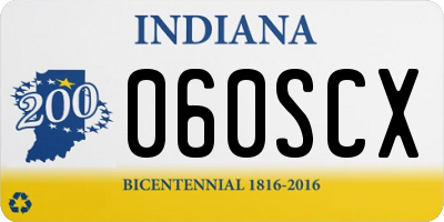 IN license plate 060SCX