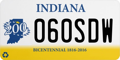 IN license plate 060SDW