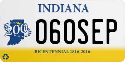 IN license plate 060SEP