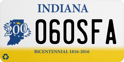 IN license plate 060SFA