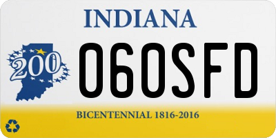 IN license plate 060SFD
