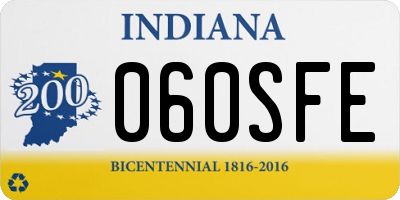 IN license plate 060SFE