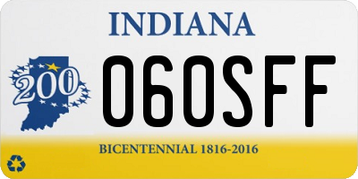 IN license plate 060SFF