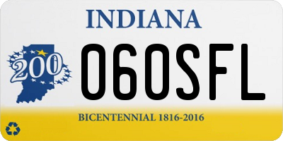 IN license plate 060SFL