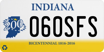 IN license plate 060SFS