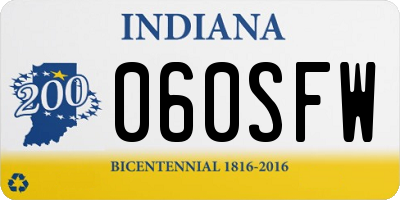 IN license plate 060SFW
