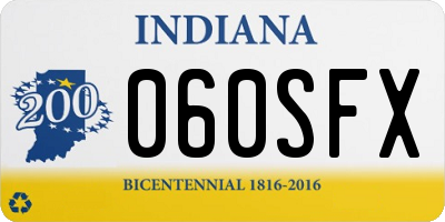 IN license plate 060SFX