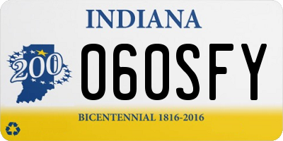 IN license plate 060SFY