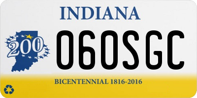 IN license plate 060SGC