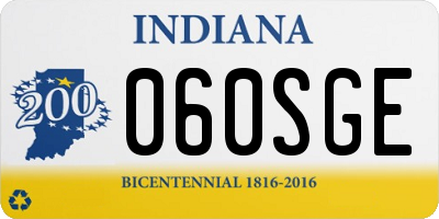 IN license plate 060SGE
