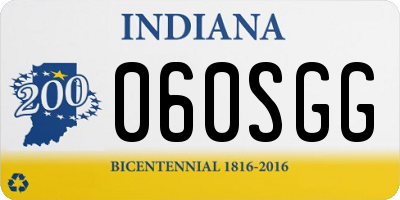IN license plate 060SGG