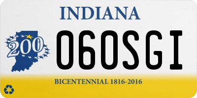 IN license plate 060SGI