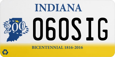 IN license plate 060SIG