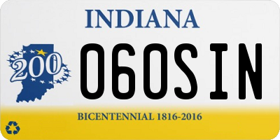 IN license plate 060SIN